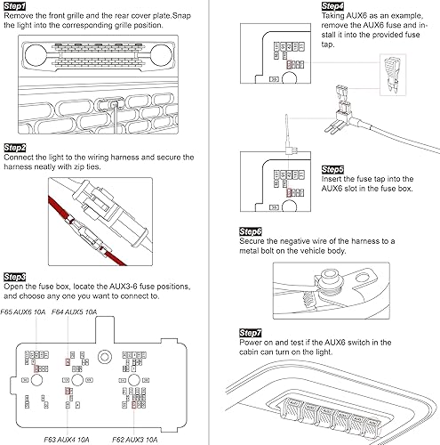 Miniatura 6 de 5 luces LED delanteras para parrilla compatibles con accesorios Ford Bronco 2021 2022 2023 2024 2/4 puertas Badlands Wildtrak Everglades y primera