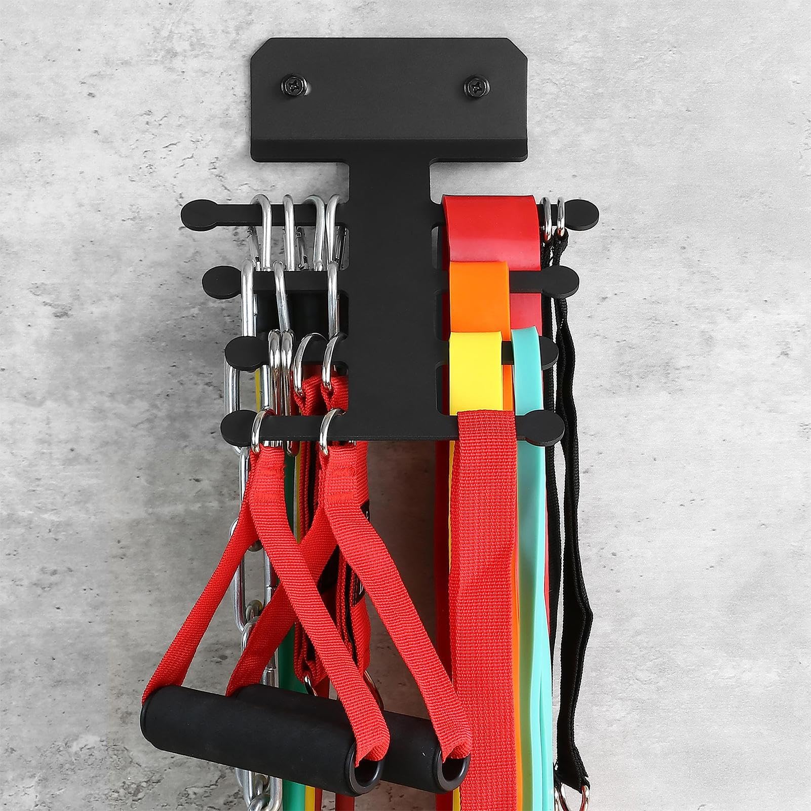Pull Up Band Holder, Home Gym Accessory Rack, Aufbewahrungsorganizer, 7,99 x 5,98 Zoll, Fischbone-Design für Schaumstoffroller, Ketten und Gewichte, Wandhalterung, Werkzeugaufbewahrung