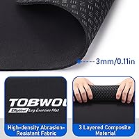 Vista 3 de TOBWOLF Non-Slip Workout Mat for Ellipse Leg Exerciser, Ellipse Machine Mat, Exercise Mat for Under Desk Ellipticals, Suitable for Electric Seated