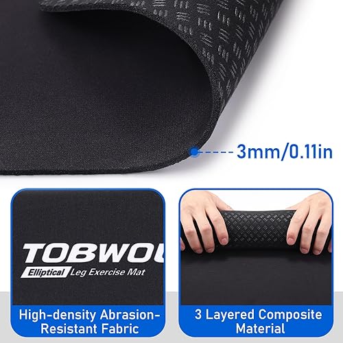 Miniatura 3 de TOBWOLF Non-Slip Workout Mat for Ellipse Leg Exerciser, Ellipse Machine Mat, Exercise Mat for Under Desk Ellipticals, Suitable for Electric Seated