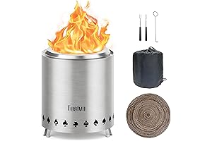 Compact Fire Pit: 10.3" x 8.7" Mini Tabletop Fire Pit, Low Smoke...