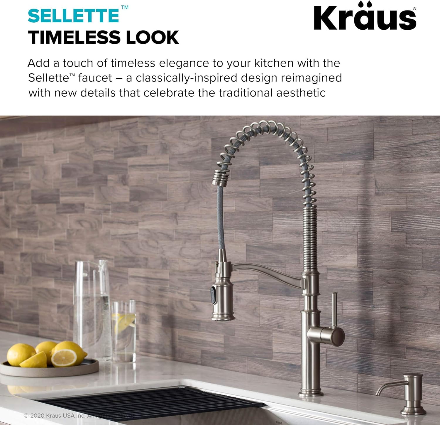 Limited Stock Kraus KPF-1683SFS-KSD-80SFS Sellette Commercial Style Spot Free Stainless Steel Single Handle Pull-Down Kitchen Faucet with Deck Plate and Soap Dispenser Limited Stock Kraus KPF-1683SFS-KSD-80SFS Sellette Commercial Style Spot Free Stainless Steel Single Handle Pull-Down Kitchen Faucet with Deck Plate and Soap Dispenser