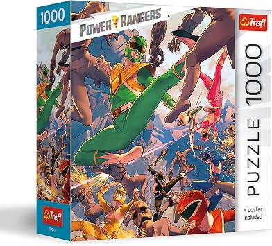 Trefl in the Heat of Battle - 1000 Piece Puzzle 26.9"x18.9" | Square Box, Power Rangers, DIY, Creative Entertainment, Classic Jigsaw, 14+