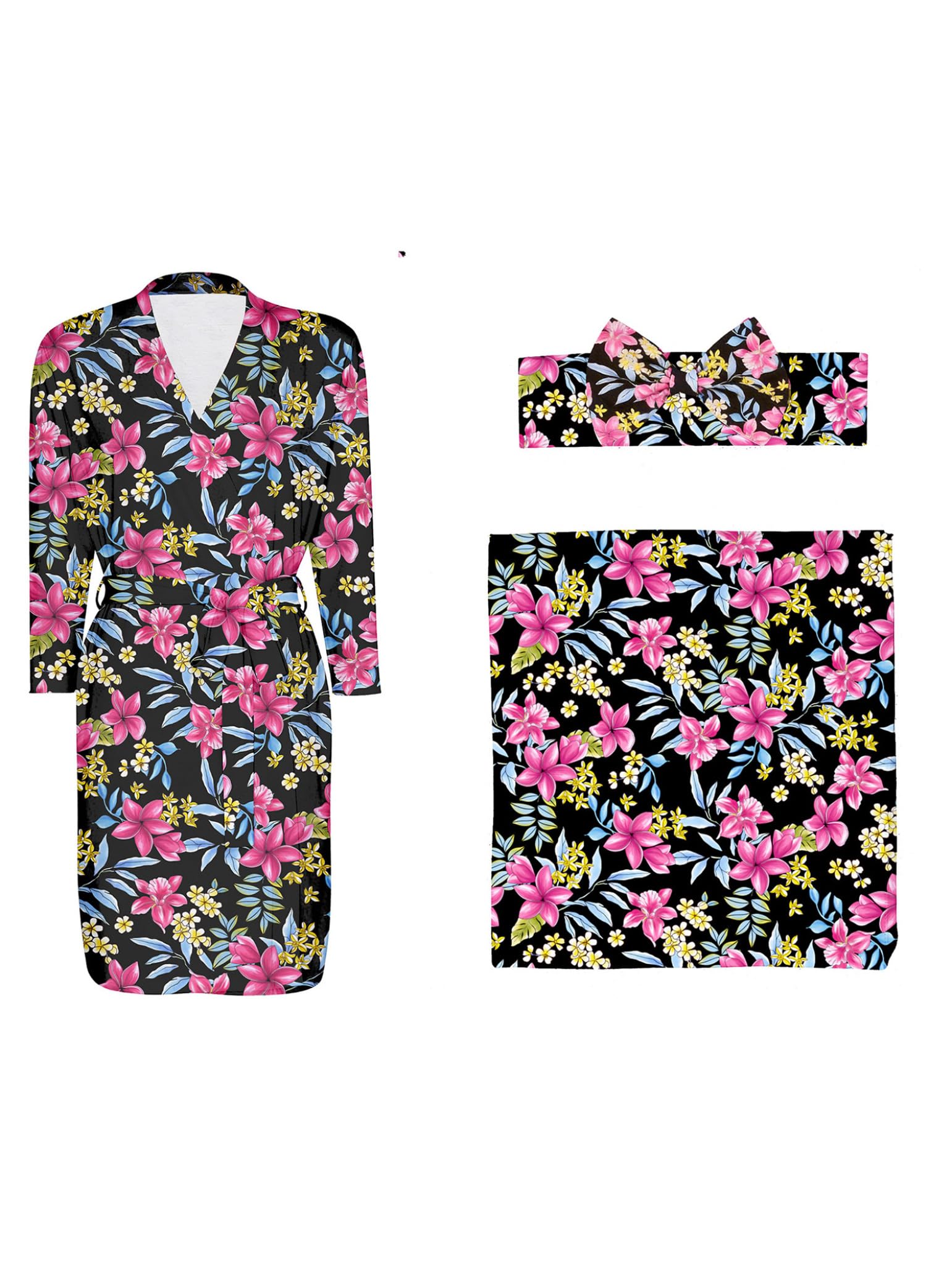 Donna Pyjama Demergenza Stampa Morgenmantel con Coperta Bambini Cappello Bambini Outfit Tre Pezzi Dopo La Nascita Ospedale Periodo Allattamento E Casa