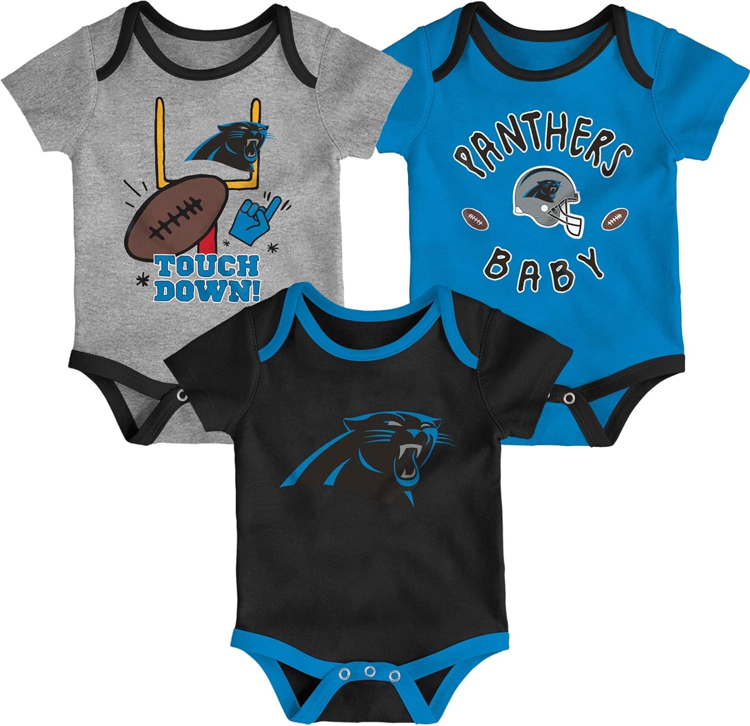 Outerstuff NFL Newborn Infants Champ 3 Piece Primary Logo Creeper Bodysuit Romper Set