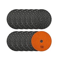 Vista 1 de SHDIATOOL Almohadillas de pulido de diamante de 4 pulgadas para hormigón, grano 100, paquete de 12 – pulido húmedo, diseño turbo en espiral