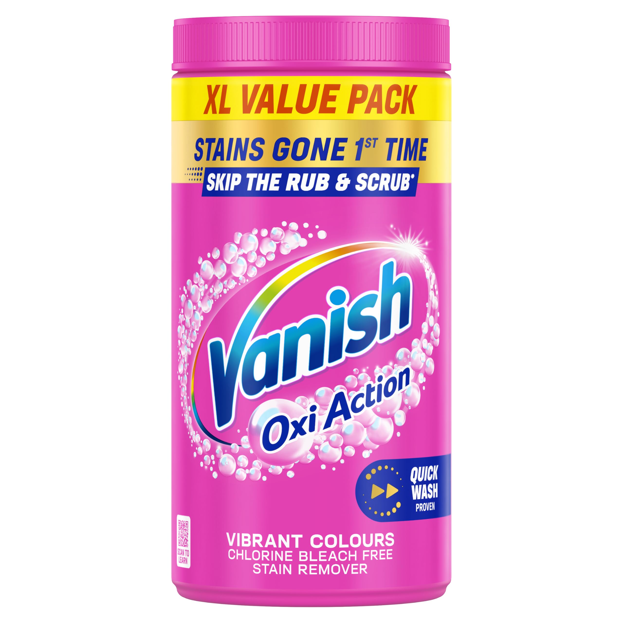 Vanish Gold Oxi Action Chlorine Bleach Free Stain Remover Powder, For Colours, 1.9 kg