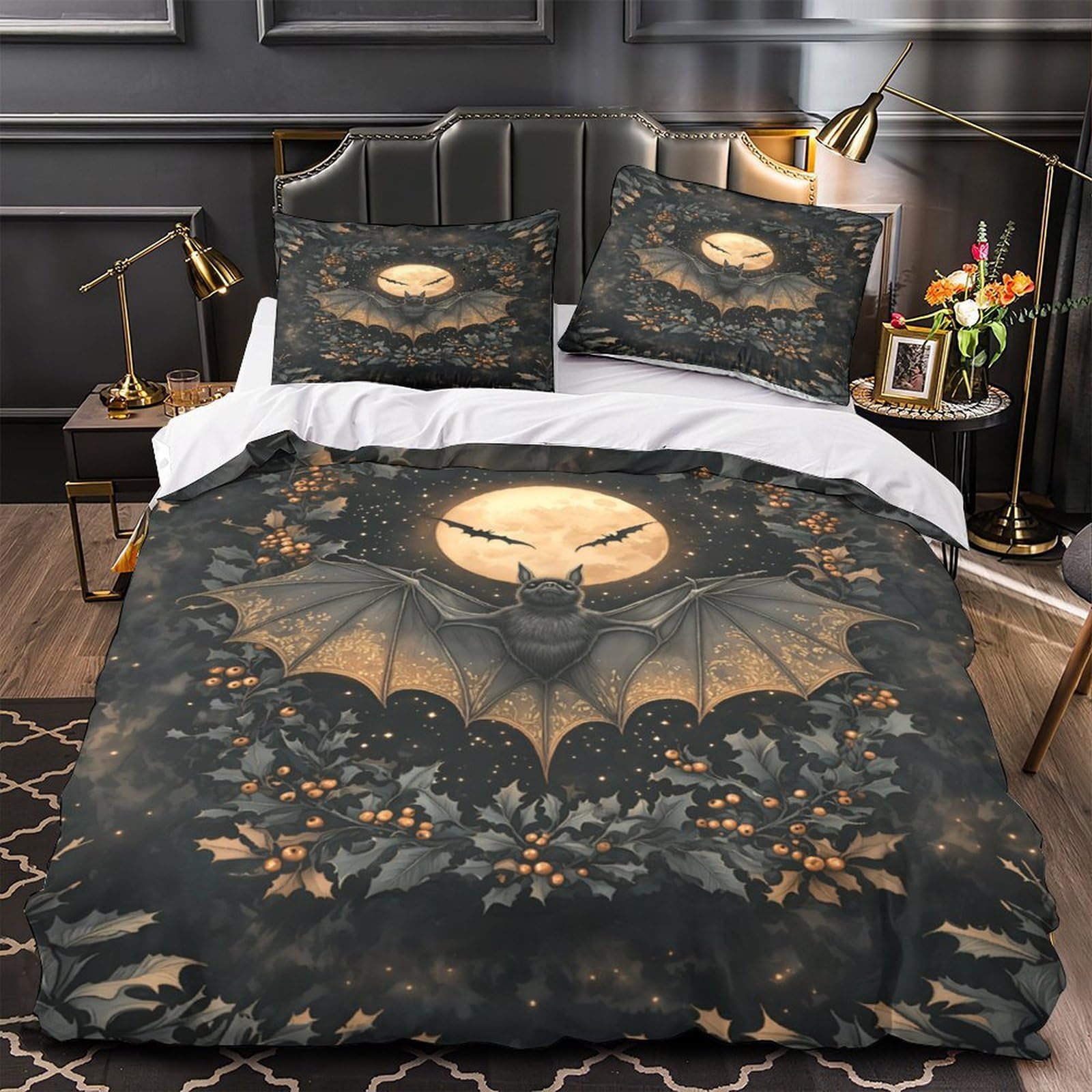 Parure de lit chauve-souris d'Halloween housse de couette respirante