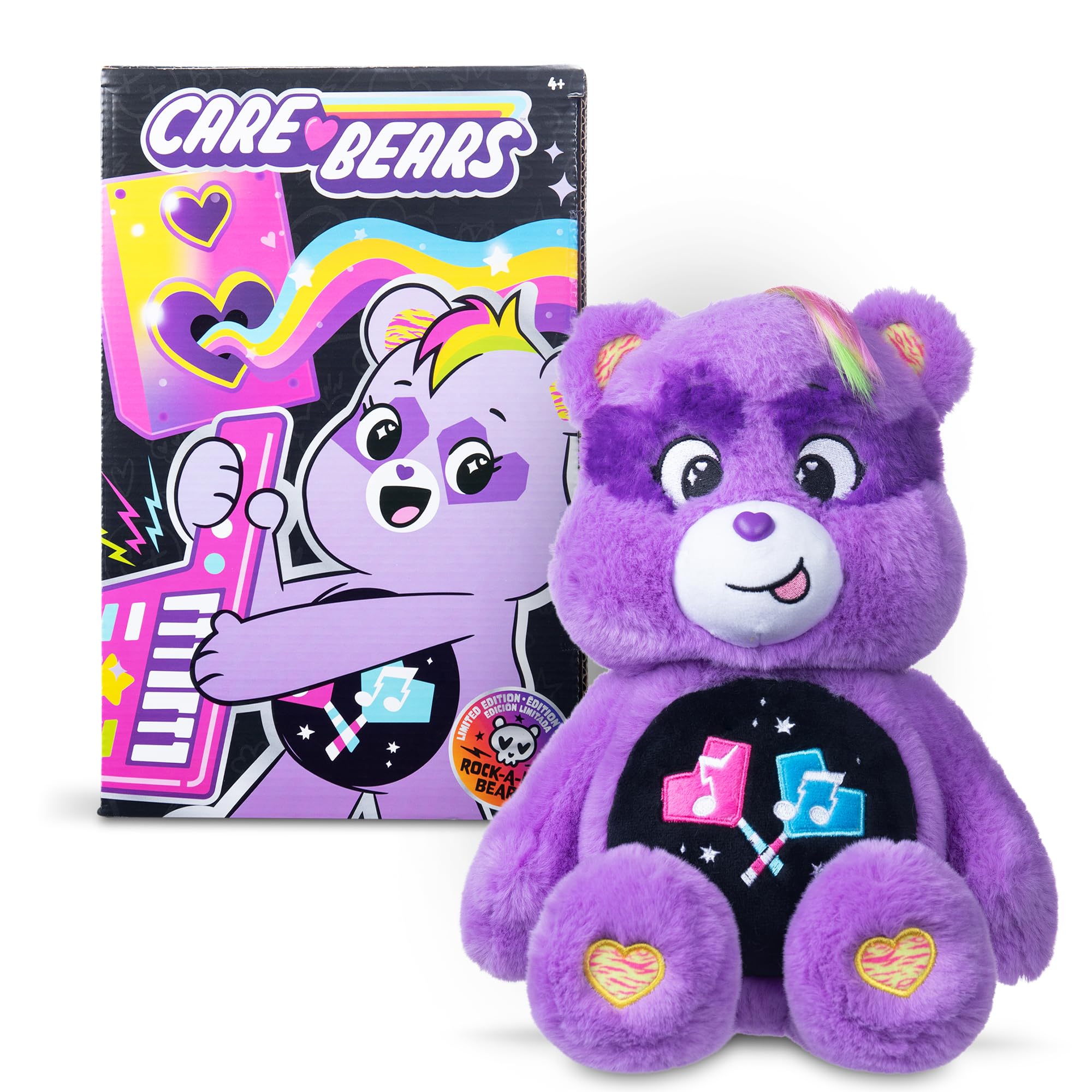 Basic Fun Care Bears 22 cm Maskotka Pluszowa Rock Theme – Share Bear – Edycja ekologiczna – Dla dzieci i fanów