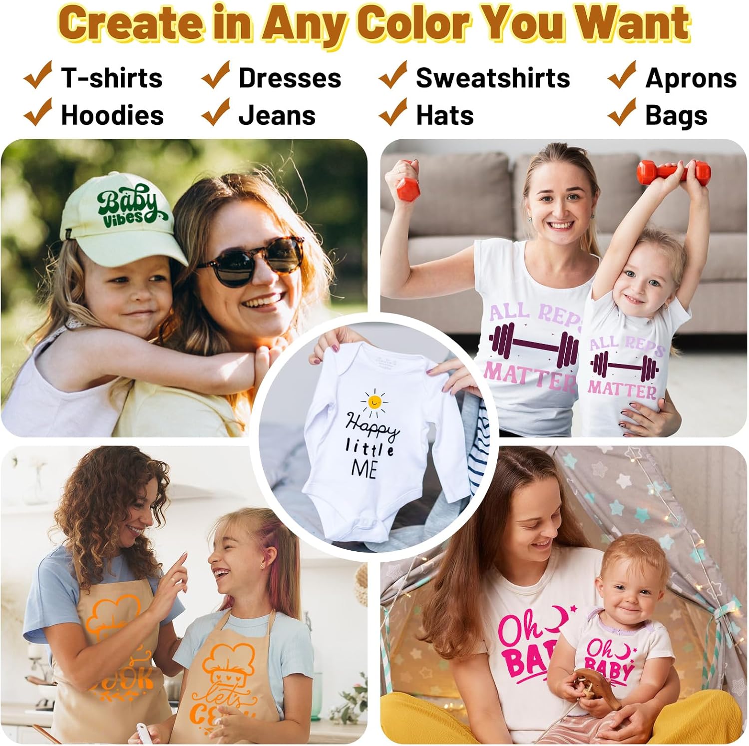 TECKWRAP Heat Transfer Vinyl for T-Shirt - 12" x 12" Iron on Vinyl, 33 Assorted Color HTV Vinyl Compatible with Heat Press Craft Cutters