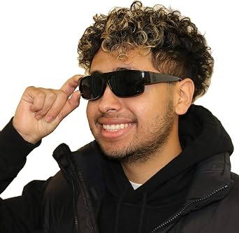 ShadyVEU Rectangular Dark Lens Sunglasses UV Protection Spring Hinge Classic Eazy E Old School Flat Top
