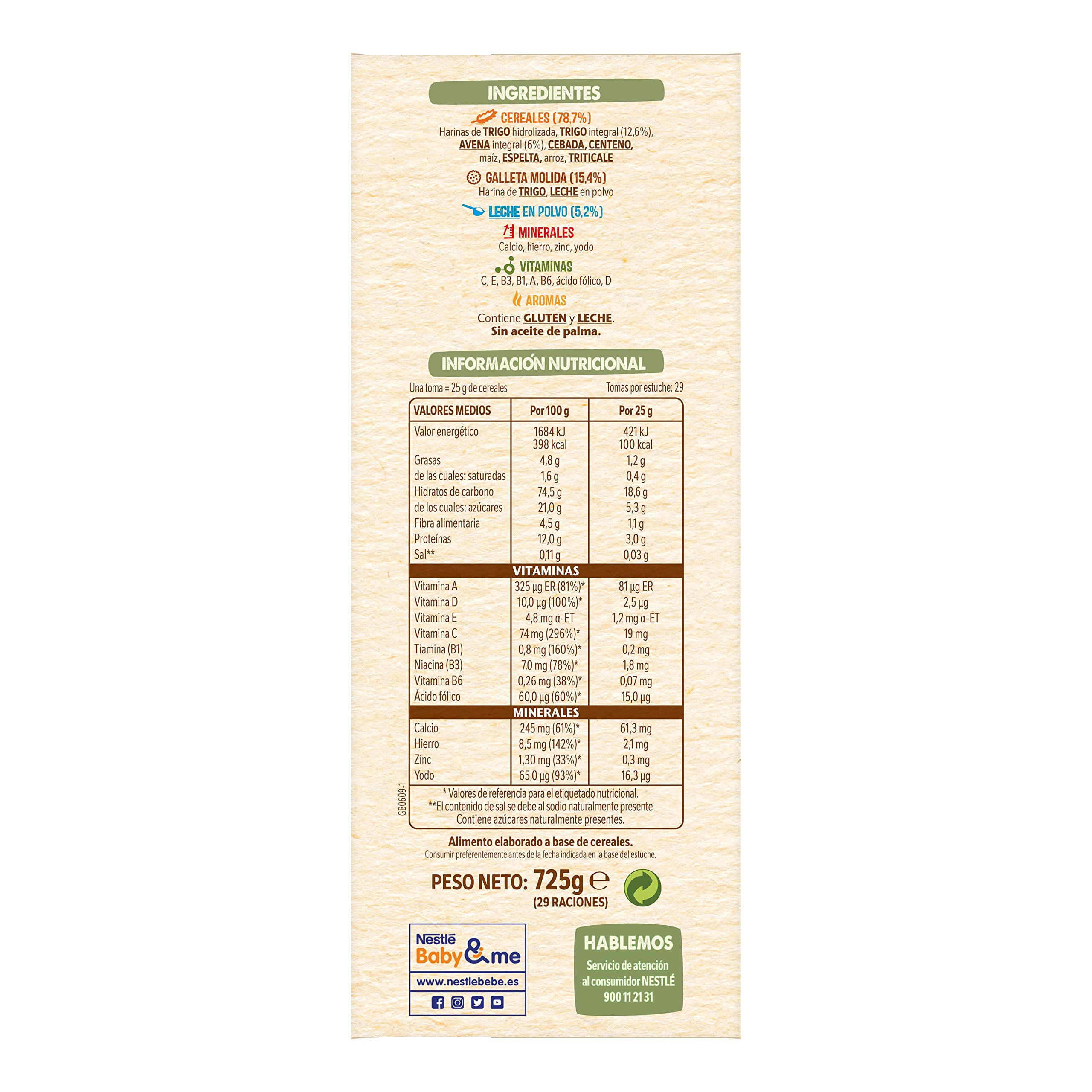 Nestle Papilla 8 Cereales con Galleta, 8 Paquetes de 725g (Total 5,8Kg) — view 2