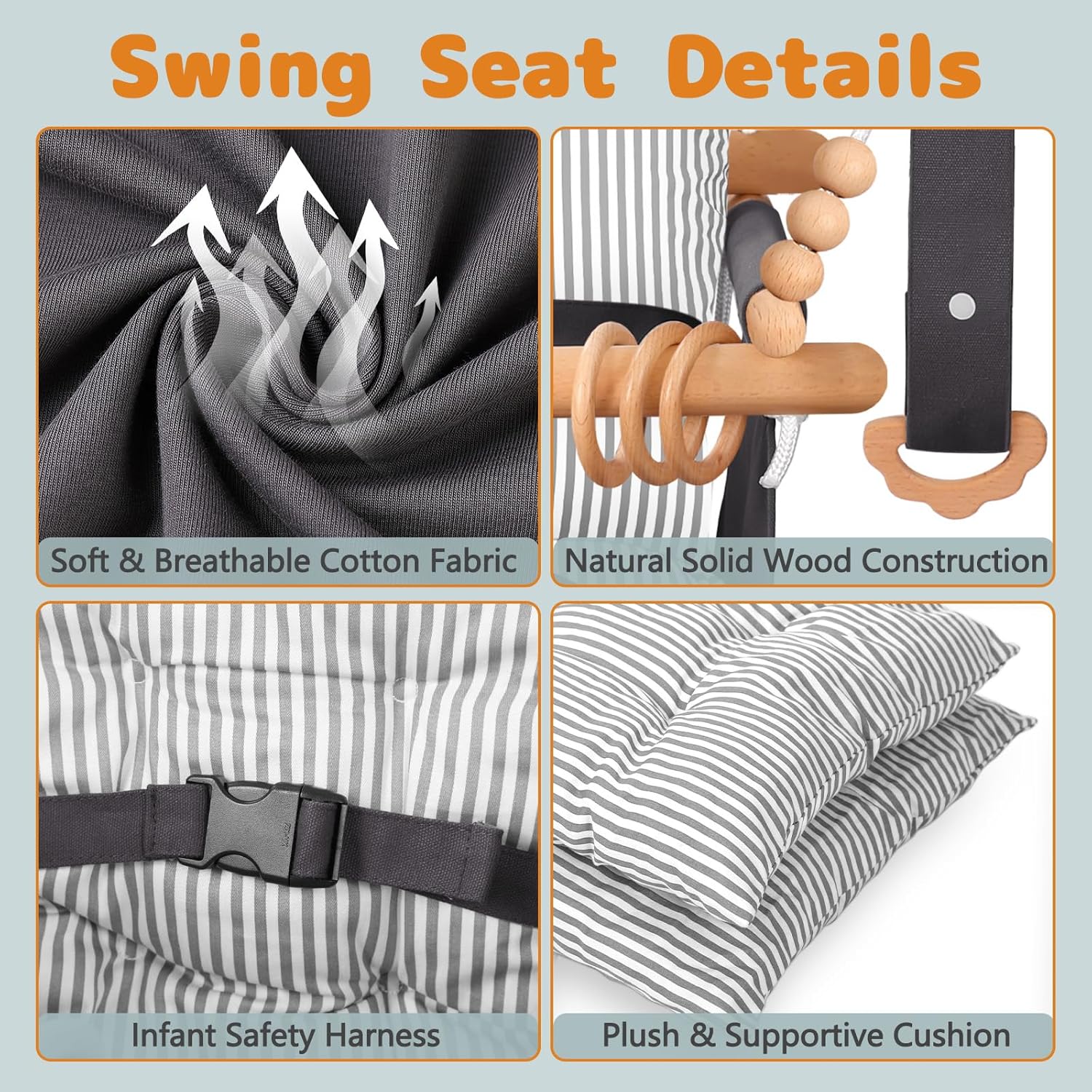 2-in-1 Baby Bouncer Jumper & Toddler Swing, Outdoor/Indoor Baby Swing with 5-Point Safety Harness, Space-Saving Design, Stable and Secure Jumper for Baby