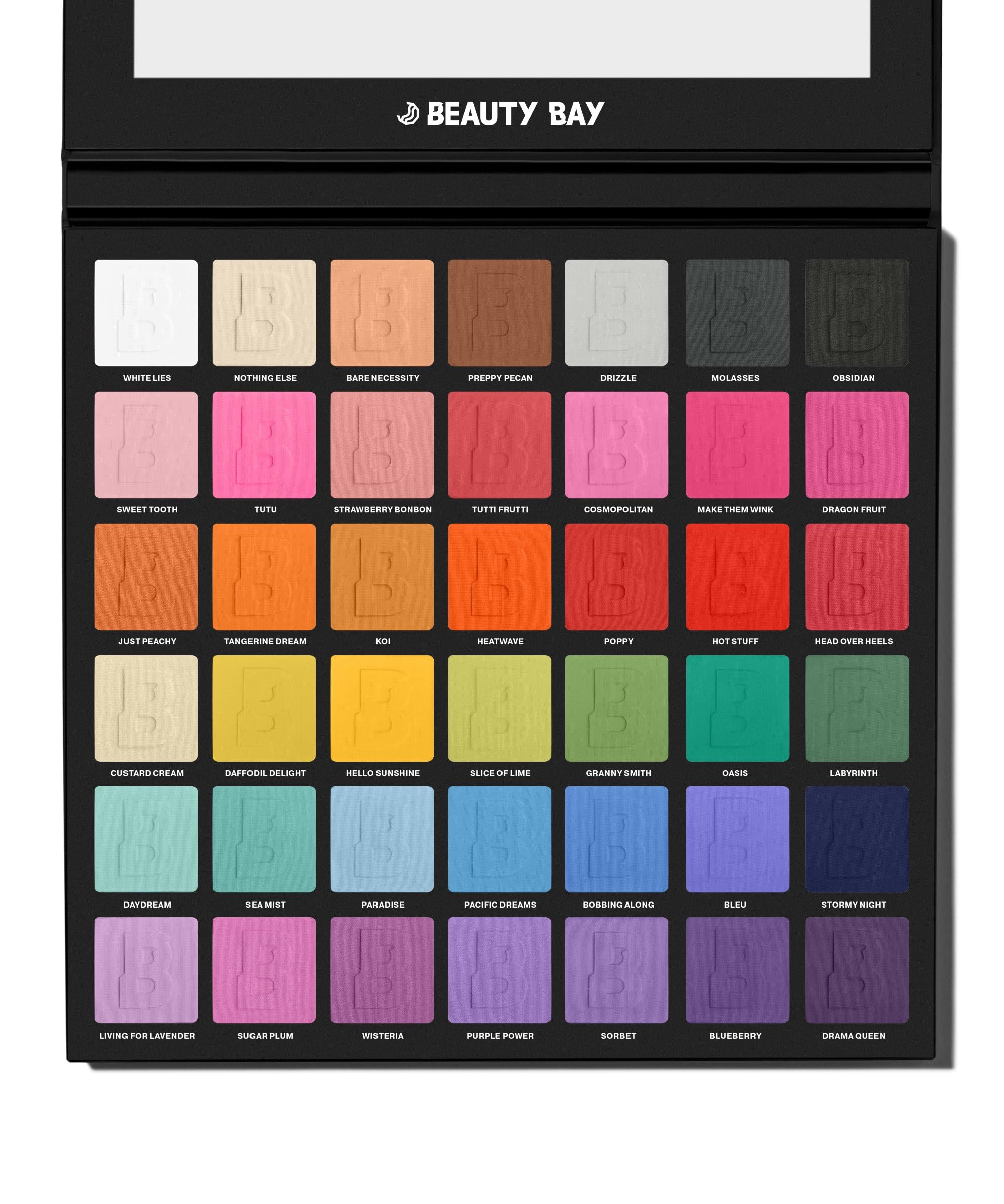 BEAUTY BAY Bright Matte 42 Piece Colour Eyeshadow Palette - Highly Pigmented Ultimate Colourful Rainbow Finish Makeup Products Vegan Gifts for Women PETA Certified Cruelty-Free, Pack Of 1 (BFBB0039F)