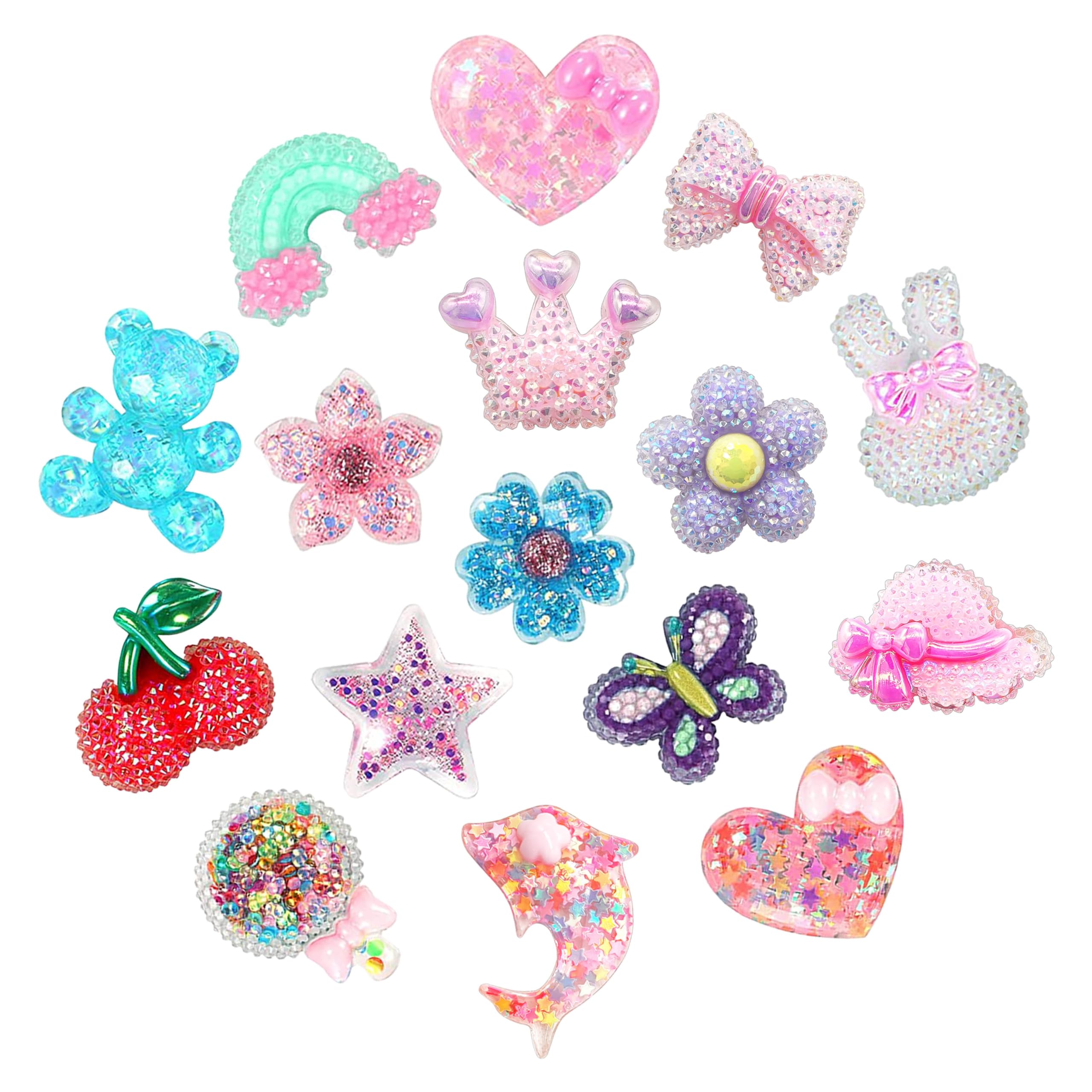 Cute bling Shoe Charms for Girls Cute Shoe Charms for Adults Teens Kids Kawaii Shoe Decoration Charms for Clog Sandals Birthday Party Gift