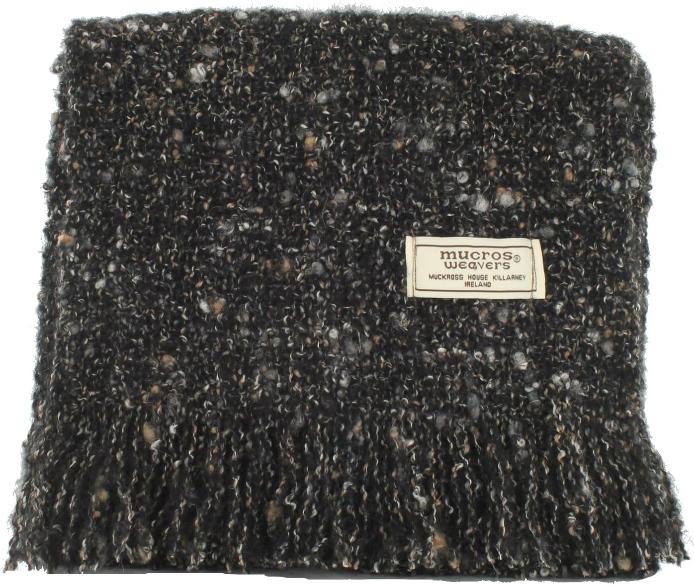 Biddy Murphy Alpaca Scarf Wool 80 Inches Long x 10 Inches Wide Black Made in Ireland