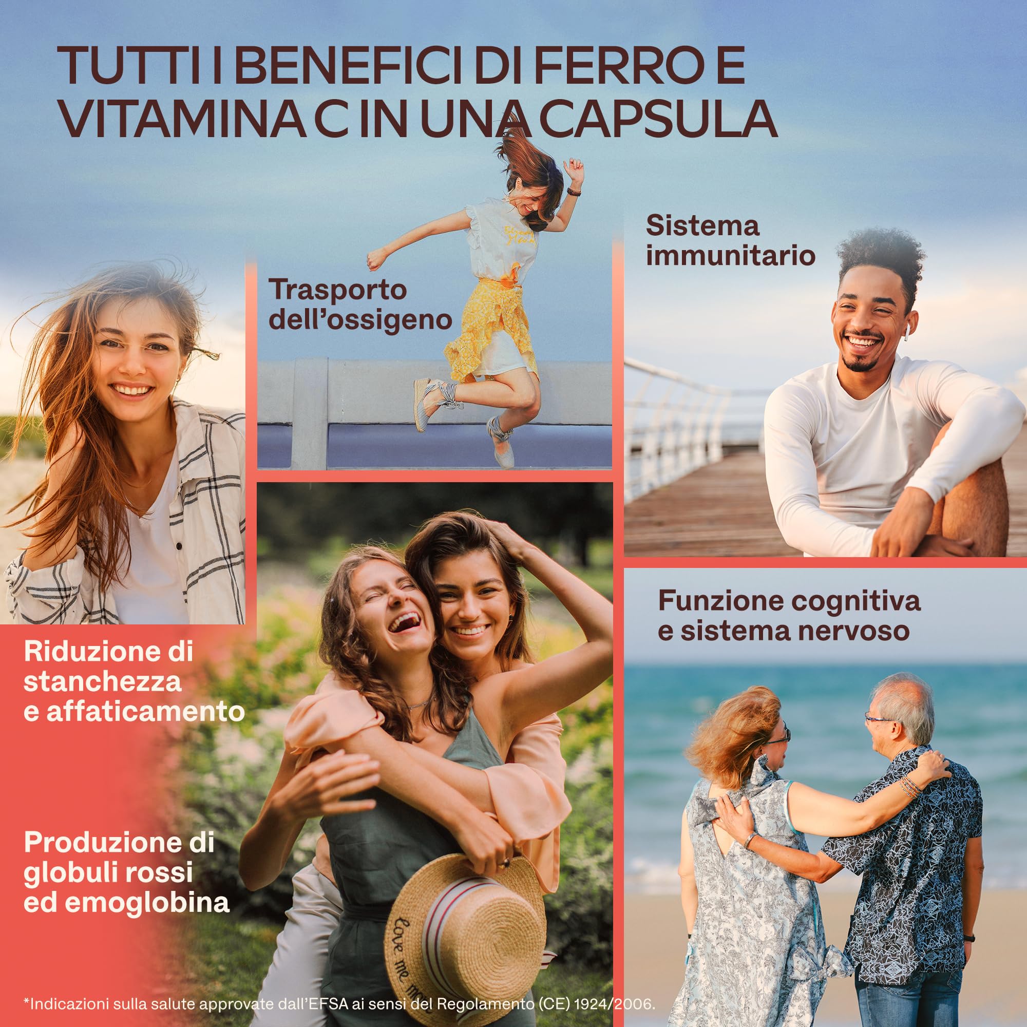 Integratore Ferro e Vitamina C Naturale - Ferro Bisglicinato 42mg Integratori Stanchezza Fisica e Mentale, Globuli Rossi, Sistema Immunitario - Ferro Integratore Forte Alto Assorbimento - 120 Capsule