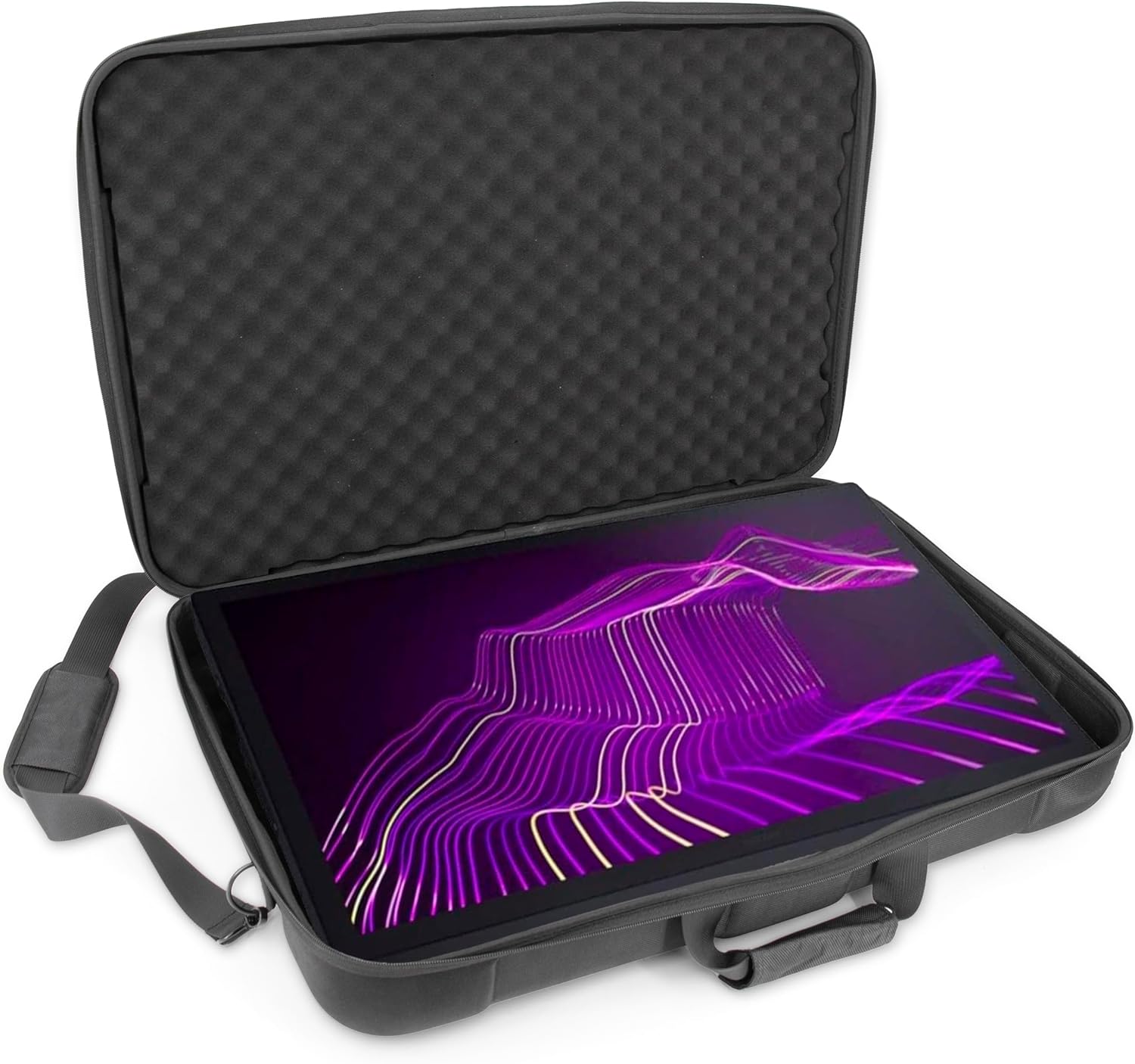 CASEMATIX Protective Carrying Case Compatible with Wacom Cintiq Pro 27 Creative Pen Display Graphic Drawing Monitor - Travel Case with Strap and Padded Foam, Shockproof Graphics Tablet Storage Bag