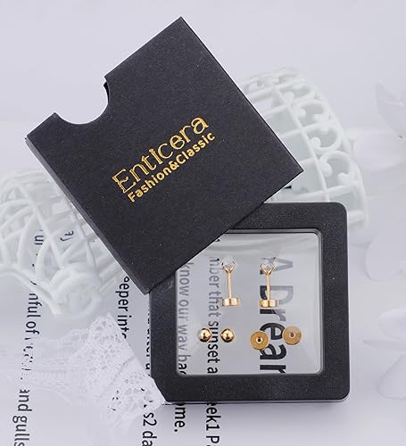 Miniatura 62 de G23 Titanium Earrings 5A+Cubic Zirconia Flat Back Stud Earrings 14K Gold Hypoallergenic Nap Earrings 2-5MM Tiny Handmade Cartilage Stud Earrings for