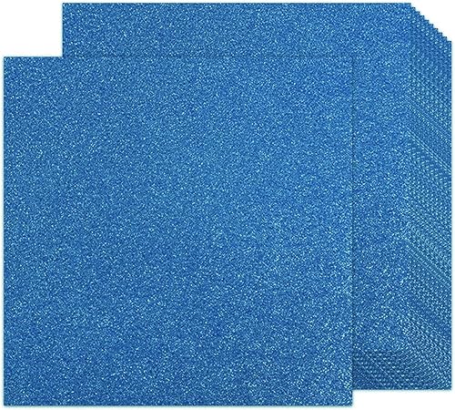 Cartulina azul con purpurina de doble cara de 12 x 12 pulgadas, cartulina Goefun con purpurina, 24 hojas de cartulina azul marino de 10.58 ozm110