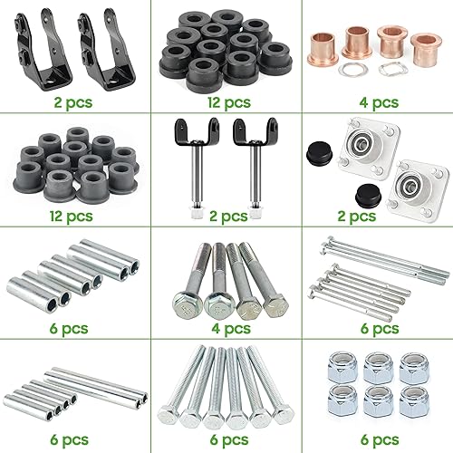 Miniatura 4 de 10L0L Kit de reconstrucción de carrito de golf delantero y trasero para Club Car Precedent 2004-Up, conjunto de cubo de rueda delantera precedente y