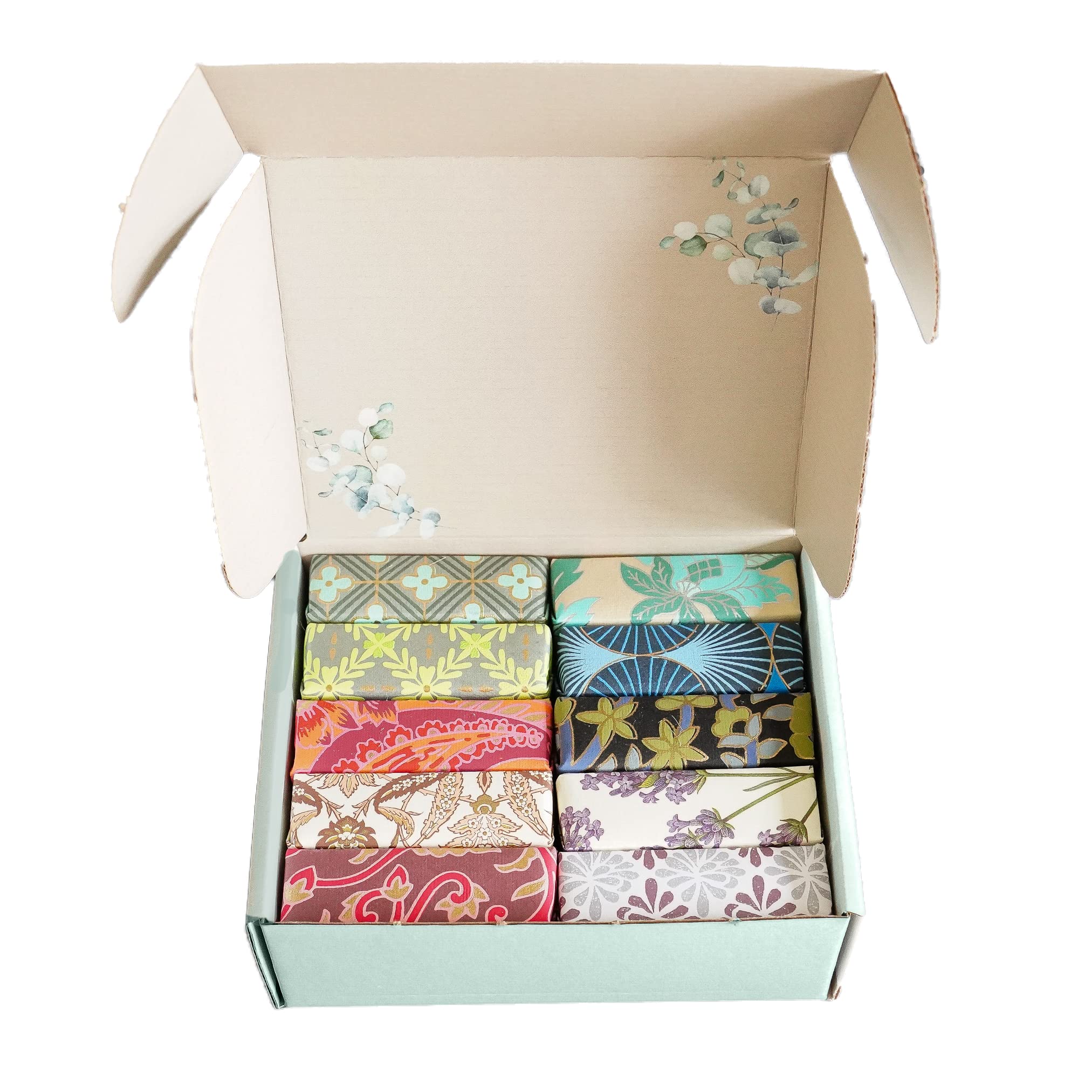 Gift Box of 10 Artisan Essential Oil Soaps - Handmade Natural Bar Soap