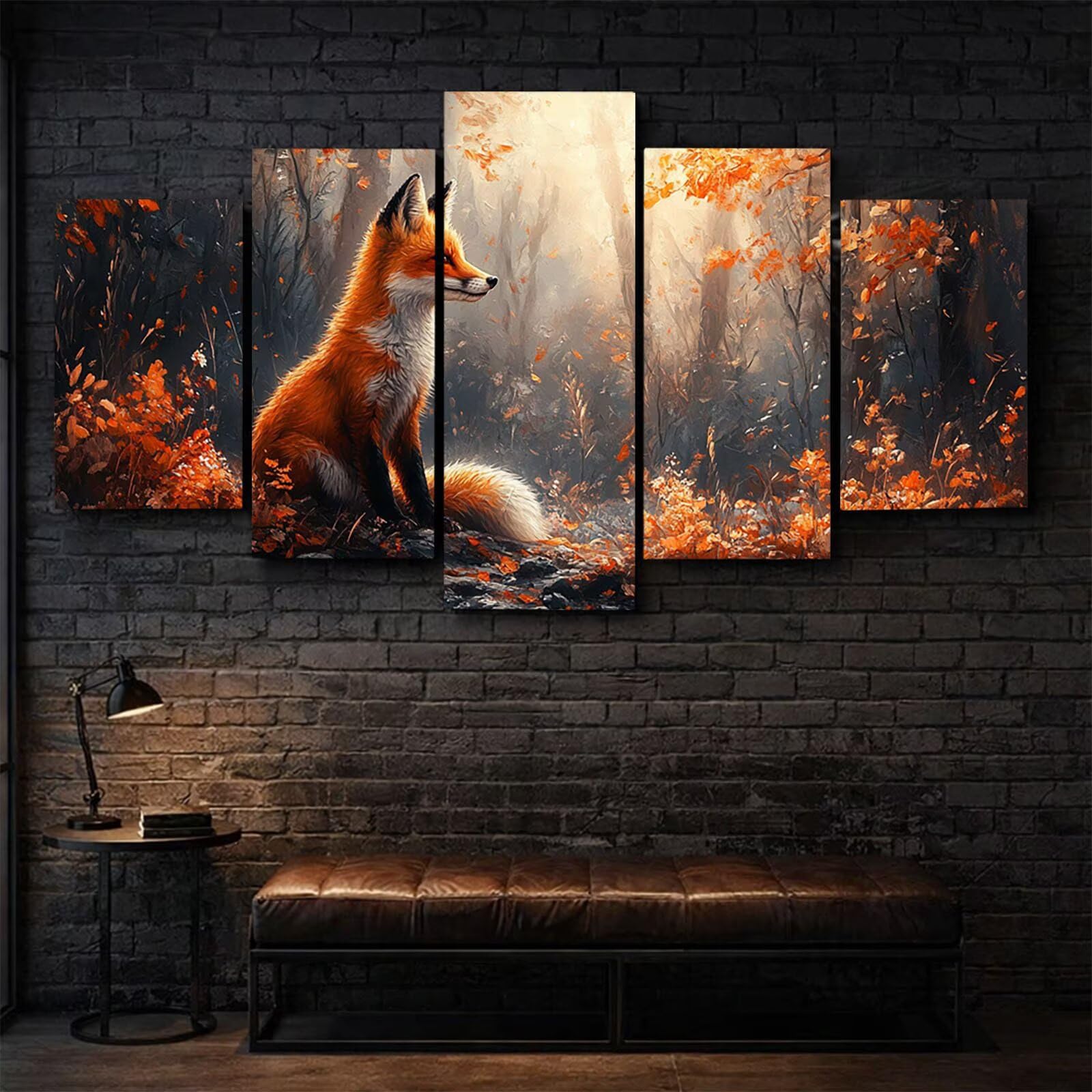 5 Pack Malen Nach Zahlen Fuchs Drei Größen Leuchtend Acrylfarben YCBZ-1400 | DIY Fünf Leinwand Bilder Baum Kreatives für Erwachsene Wanddeko Wohnzimmer Büro Schlafzimmer Geschenke für Frauen