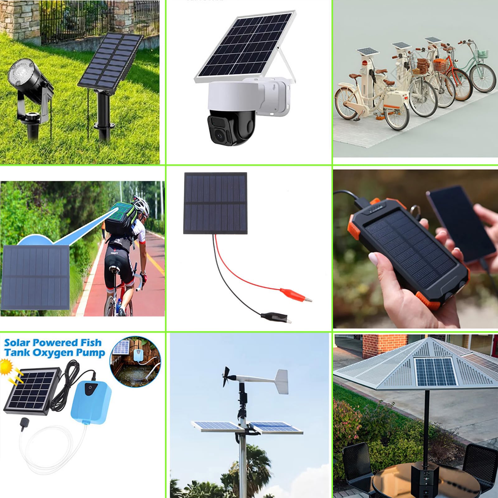 5 paneles solares pequeños, 1 W, 5 V, 200 ma, mini panel solar fotovoltaico, kit de cargador de células solares con clip de alambre de 89,5 mm x 89,5 mm para teléfono, luz eléctrica de juguete