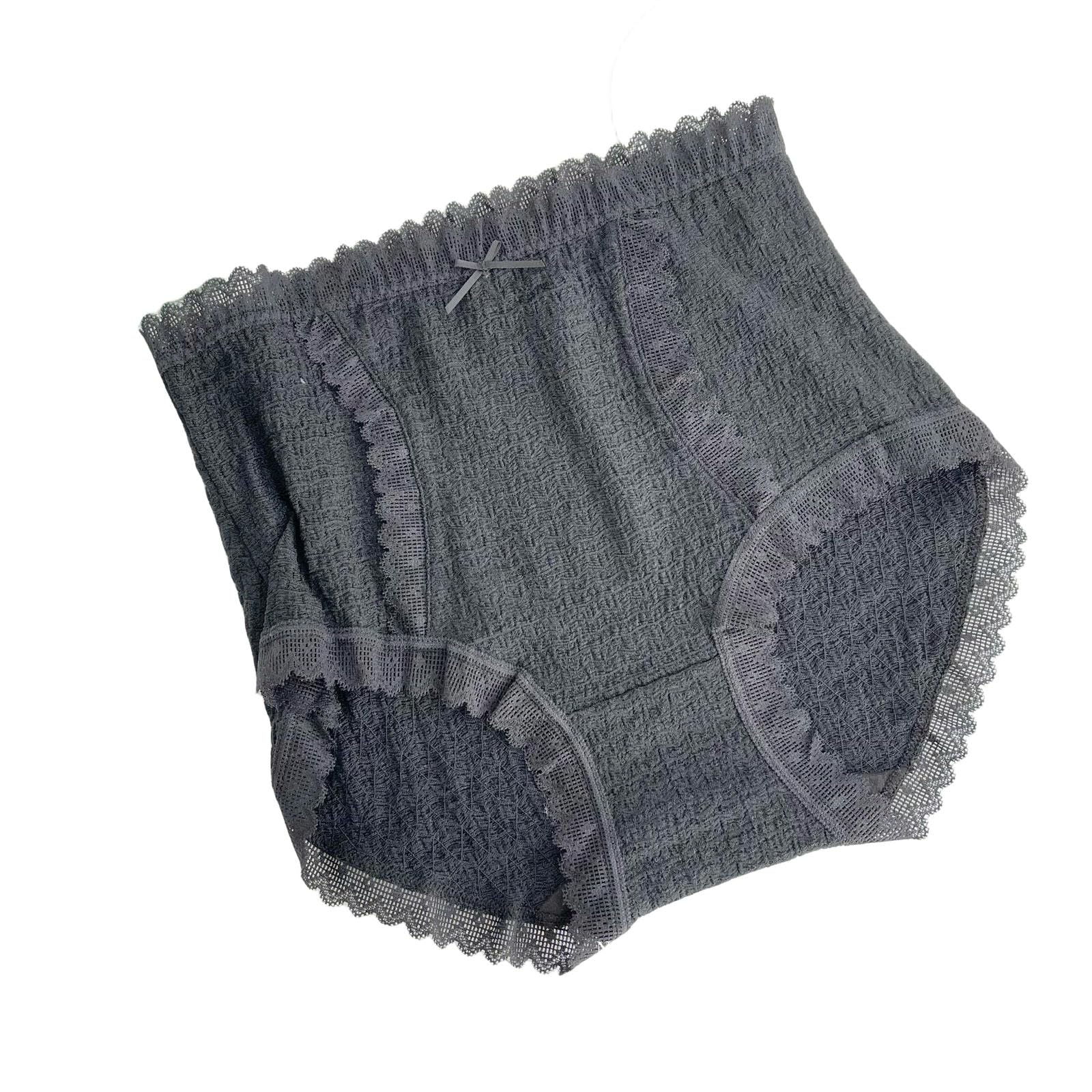 Slip Donna 3 Confezioni Pizzo Crepe Seamless Plus Size Slip Ad Alta Vita Dolce Giovane Ragazza-Nero-3Xl 80-100Kg