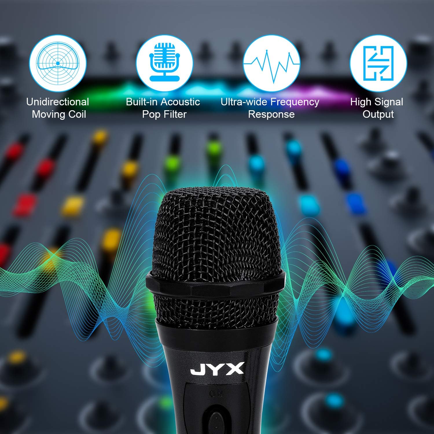 JYX Wired Karaoke Microphone Dynamic Vocal Detachable Cord with ON/Off Switch Handheld Microphone for Singing, Party, PA System,AMP,Mixer : Musical Instruments