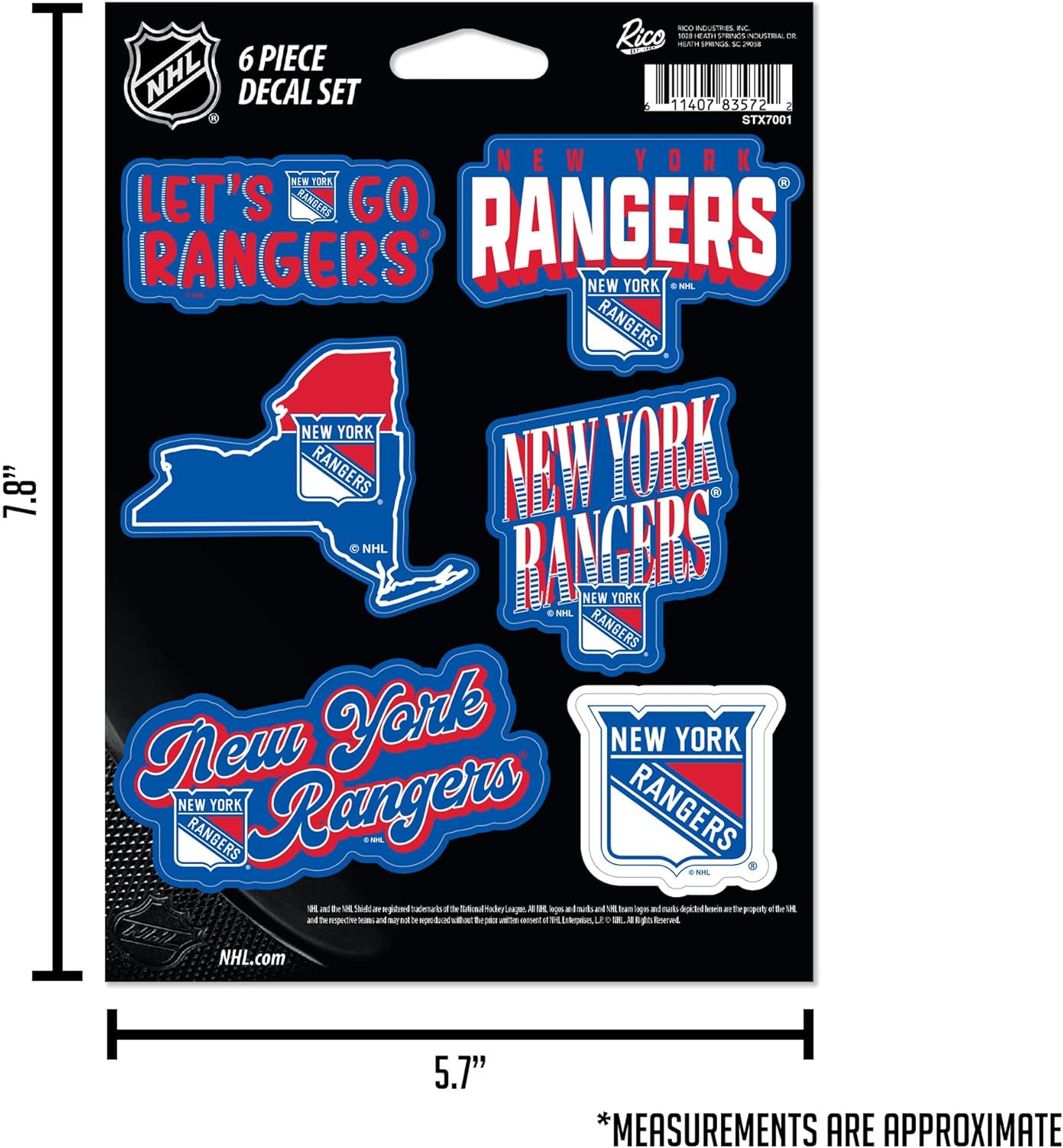 Rico Industries NHL Hockey 6-Piece Decal Set - Image 6