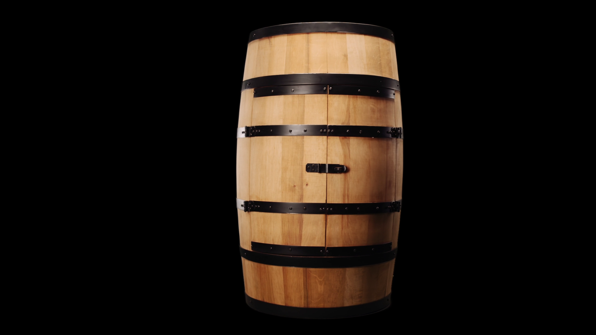 Casier à Vin En Tonneau Bois Avec éclairage LED - Meuble Bar Design 80cm (chêne)