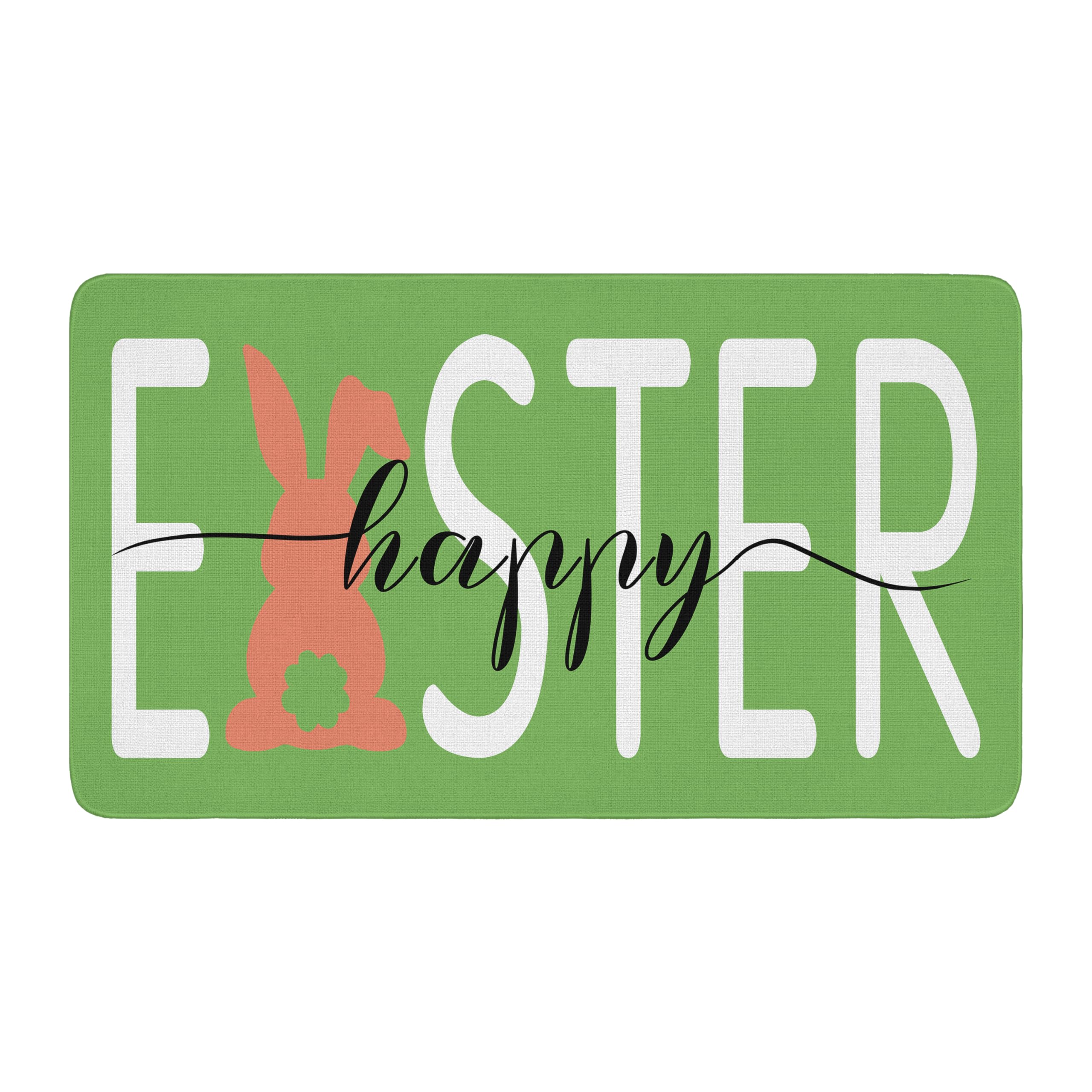 Happy Easter Door Mat - Bunny Rabbits Decor Mat - Non-Slip, 30 X 17 Inch - Ideal for Indoor Outdoor Entrance, Perfect for Easter Spring Décor