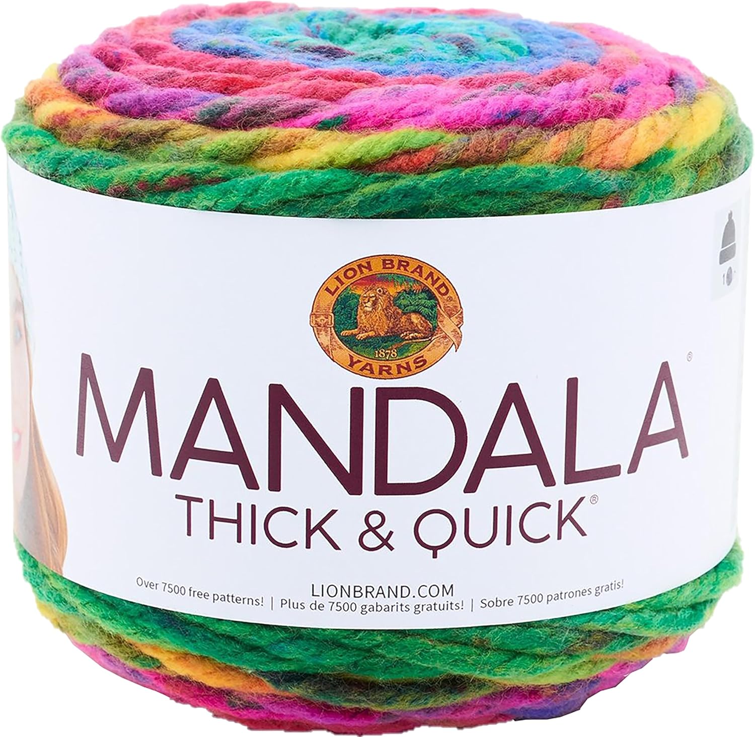 Lion Brand Mandala Thick & Quick Swirl 528-201 (3-Skeins - Same Dye Lot) Weight S Bulky #6 Acrylic Yarn for Crocheting and Knitting with Project Bag