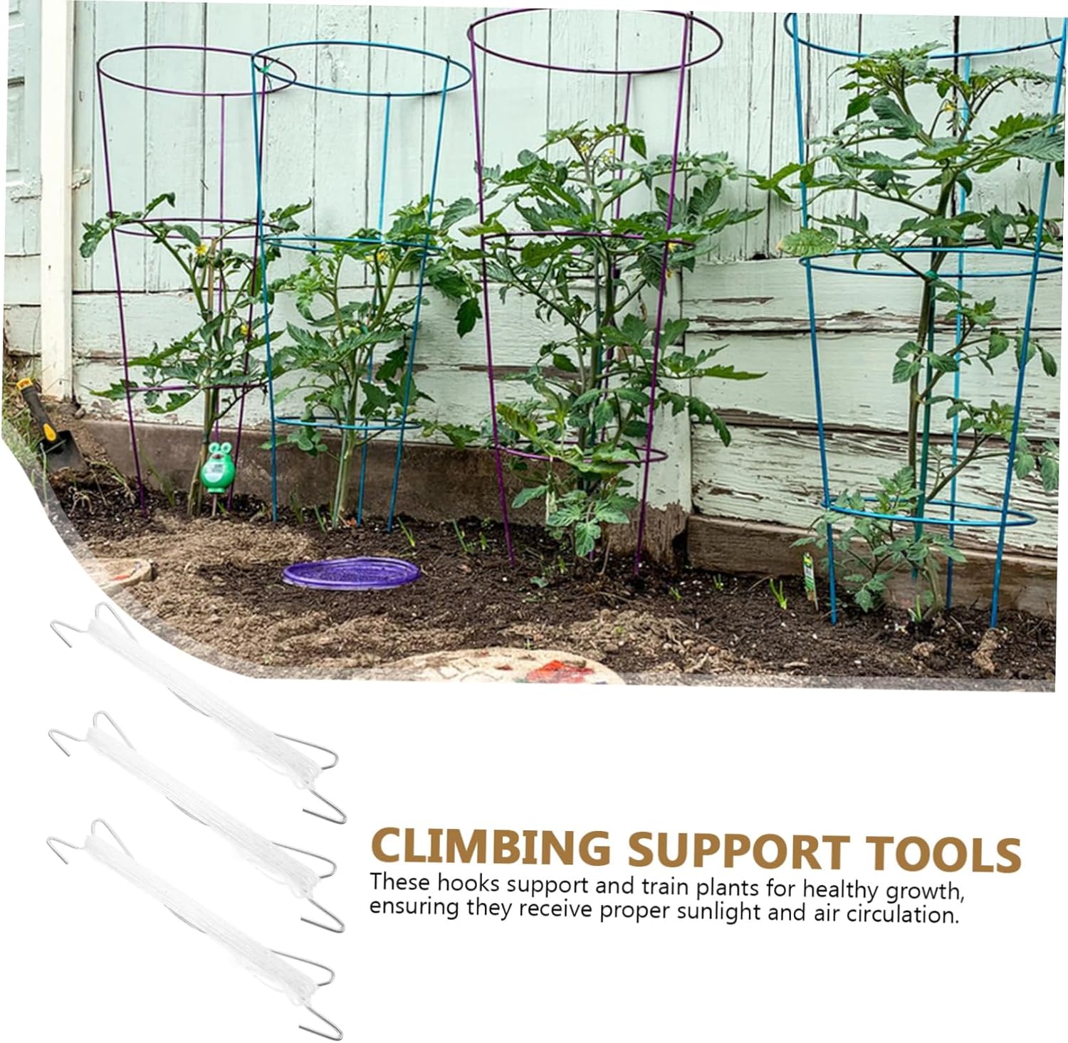 BESPORTBLE 5sets Plant Climbing Clips Tomato Support Hooks Garden Supplies Sturdy Construction for Outdoor Garden