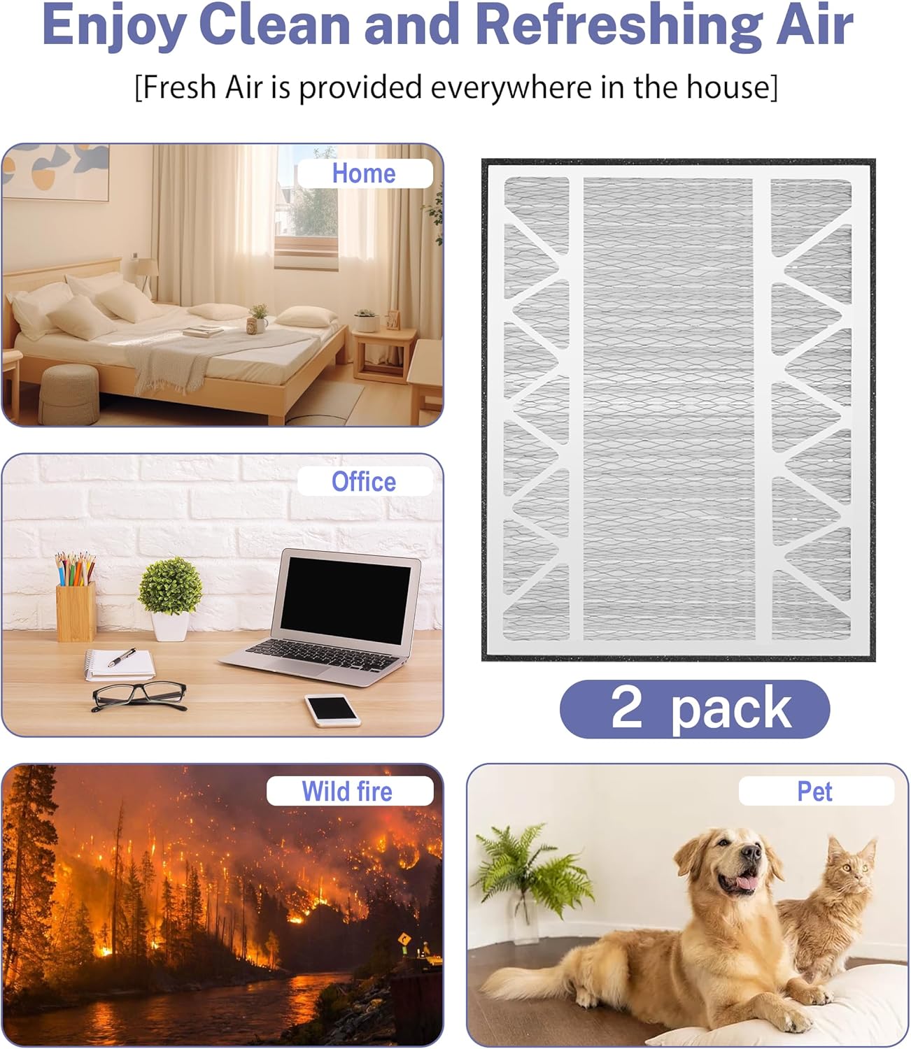 2 Pack 20x30x3 MERV 13 Replacement Filter Compatible with Zephyr VGF Series 20x30x3 Whole Home Return Air Grille Filter, Air Filtration System furnace filters