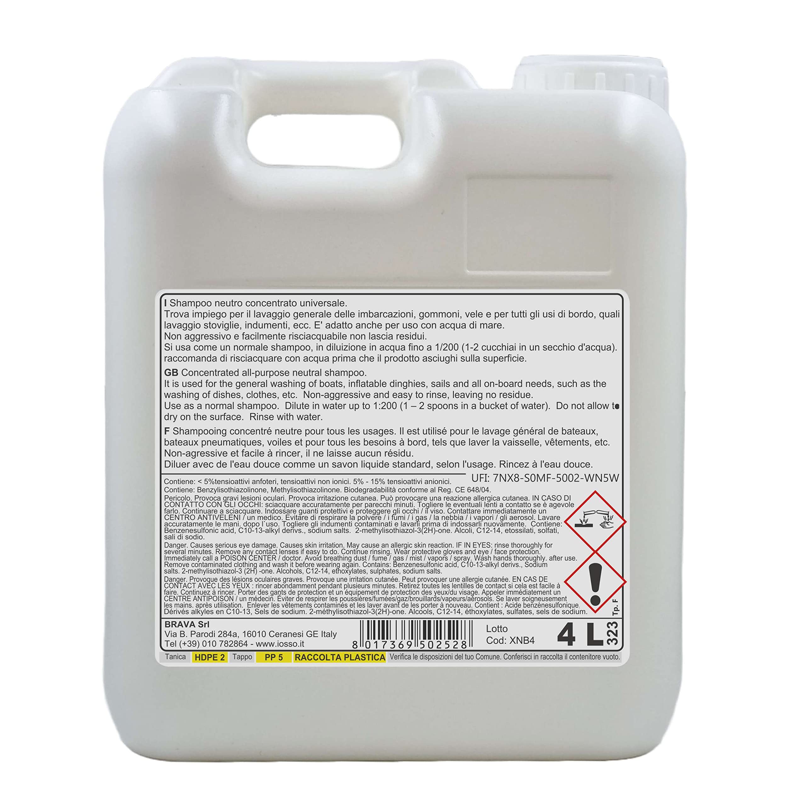 Iosso Europa Neutral Boat Soap conf da 4 Litri
