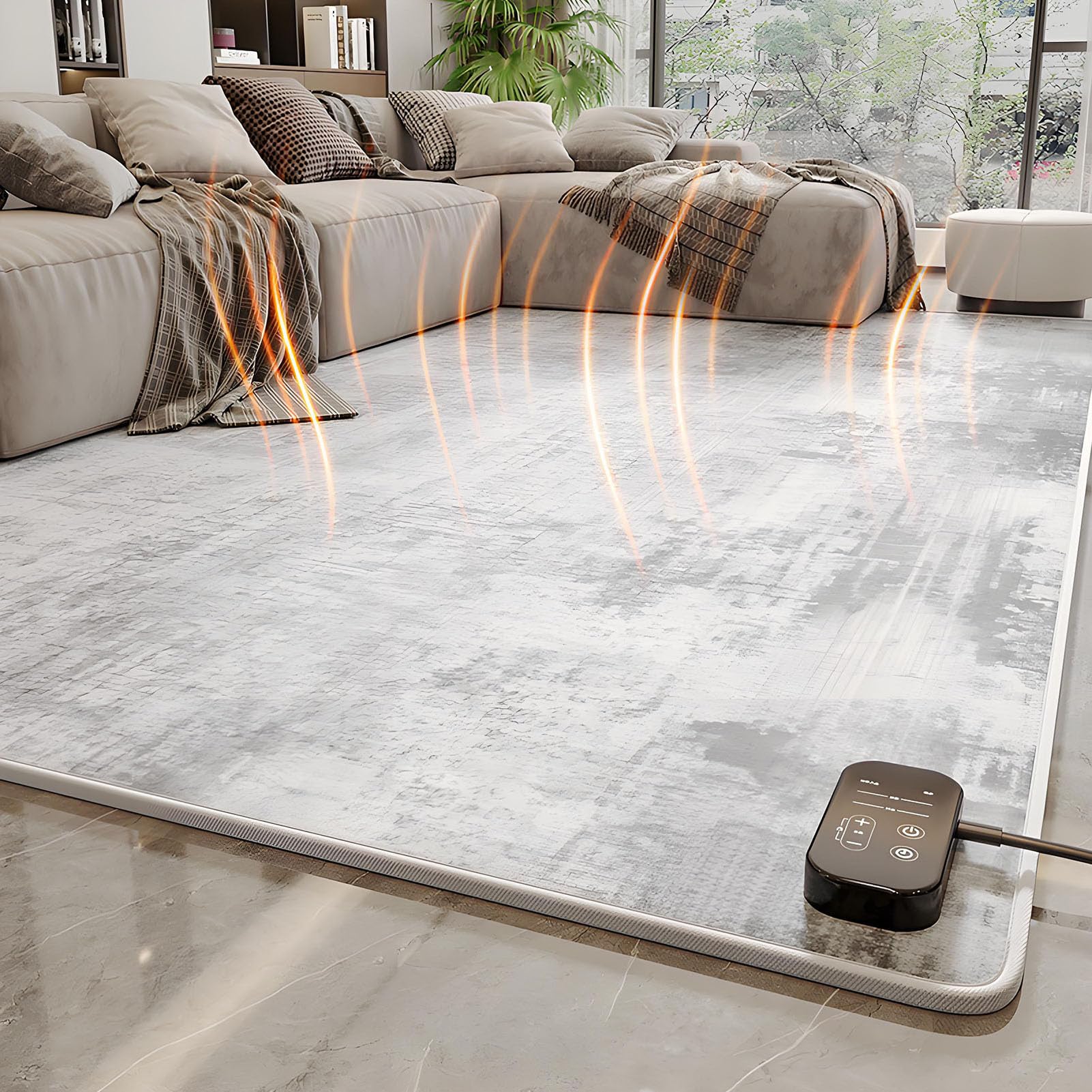 Tapis chauffant salon 100x150cm avec base isotherme et température réglable
