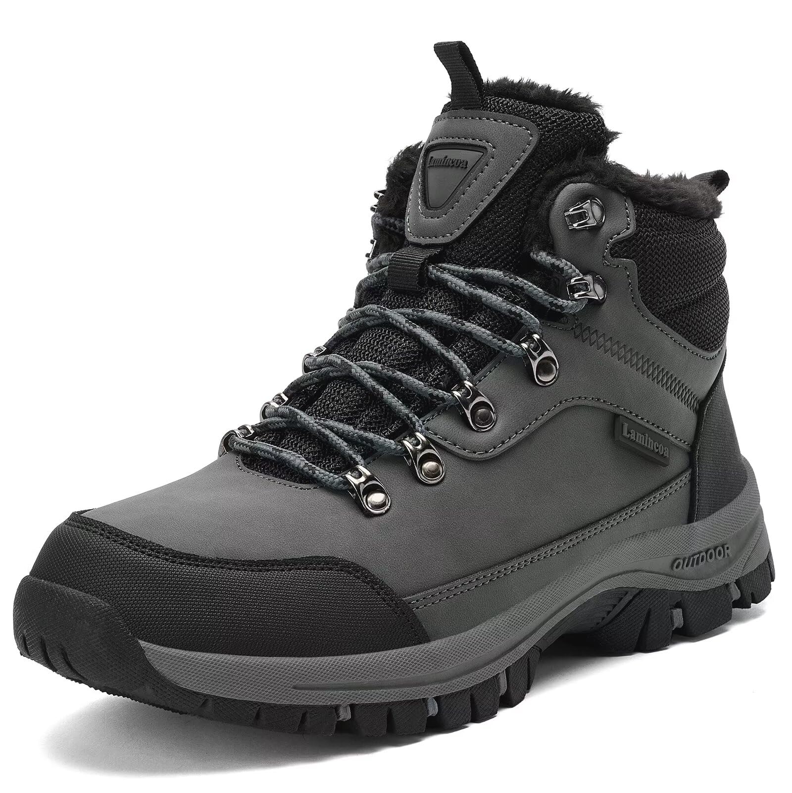 Lamincoa Mens Snow Boots Water Resistant Hiking Boots for Men Non-slip Winter Outdoor Warm Comfort Camping Backpacking Shoe