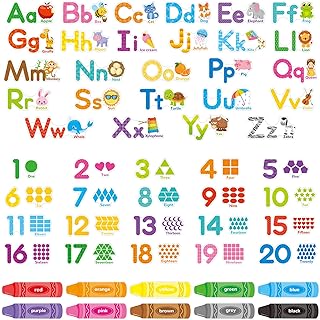 Animal Alphabet Numbers Shape Color Wall Decals Stickers for Kids Room décor Letters ABC Pre-School Kindergarten Classroom Educational Bedroom Nursery Homeschool Decoration
