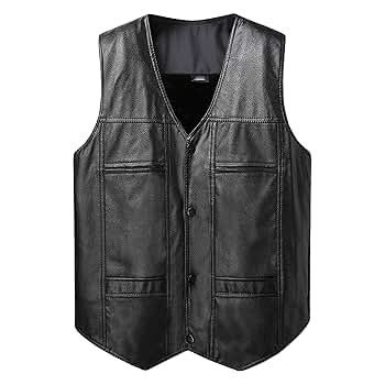Amazon.com: Gsywaipei Men's Warm Leather Vest Casual