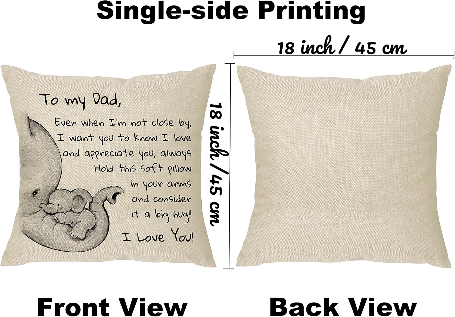 XUNLIZXY Dad Papa Gift from Daughter Son - Even When I'm Not Close by I Want You to Know I Love and Appreciate You Always - Reminder Gift for Men Daddy Papa Dad Throw Pillow Cover image 2