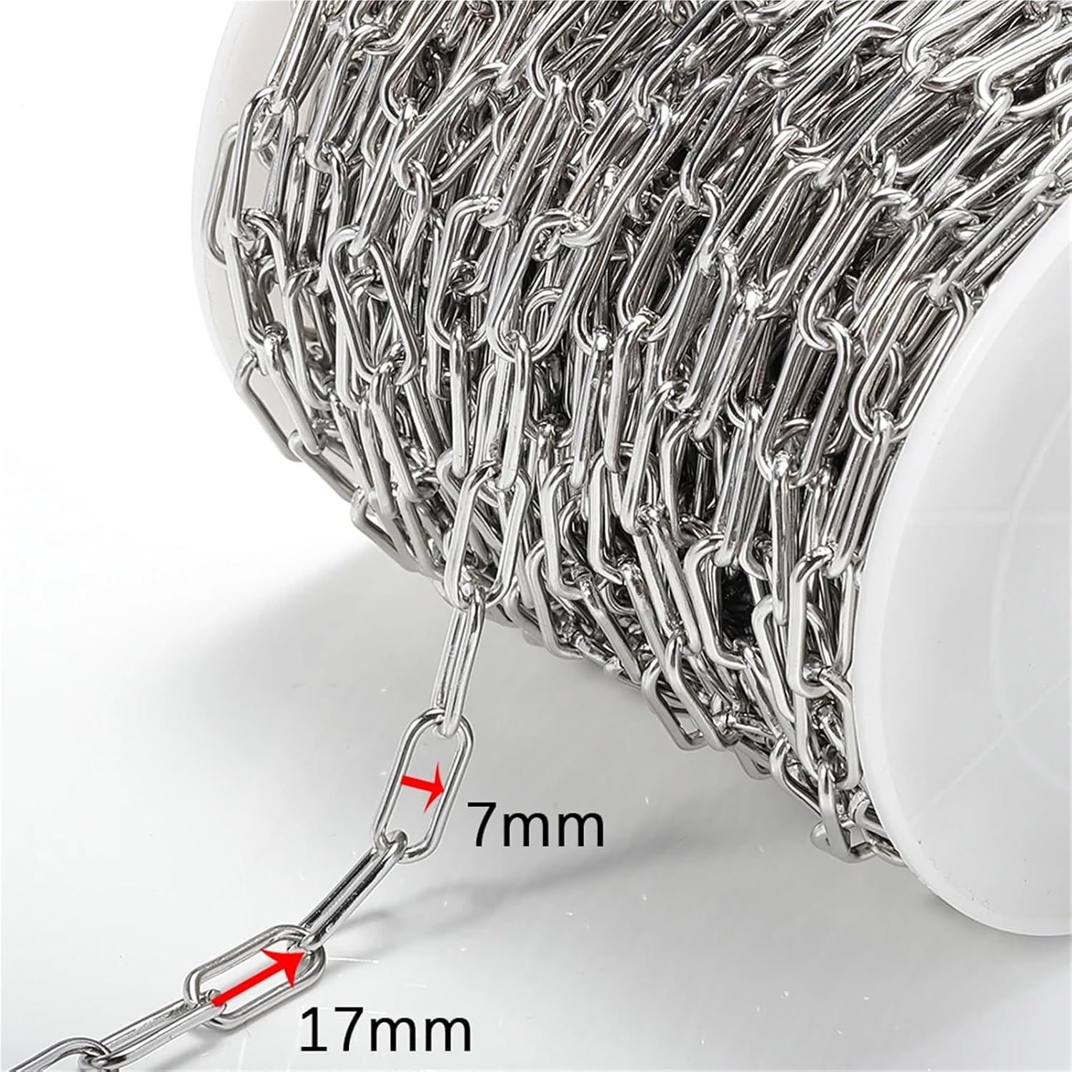 Metal Iron Necklace Chains 5pcs 1meter/lot Stainless Steel Cable Bulk Chains for Jewelry Making DIY Craft Supplies(5x14mm Cube Chain)