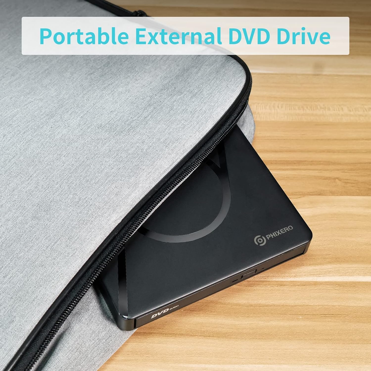 PHIXERO External DVD Drive for Laptop, USB 3.0 Type-C CD/DVD +/-RW ROM Burner DVD Player with 2 USB A Ports and SD/TF Card Slot for Laptop or Desktop PC Windows XP/7/8/10, MacBook, Linux