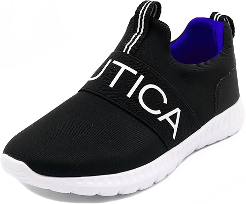 Nautica Tenis deportivos de moda para niños y jóvenes, para correr, sin cordones, para niños pequeños y grandes