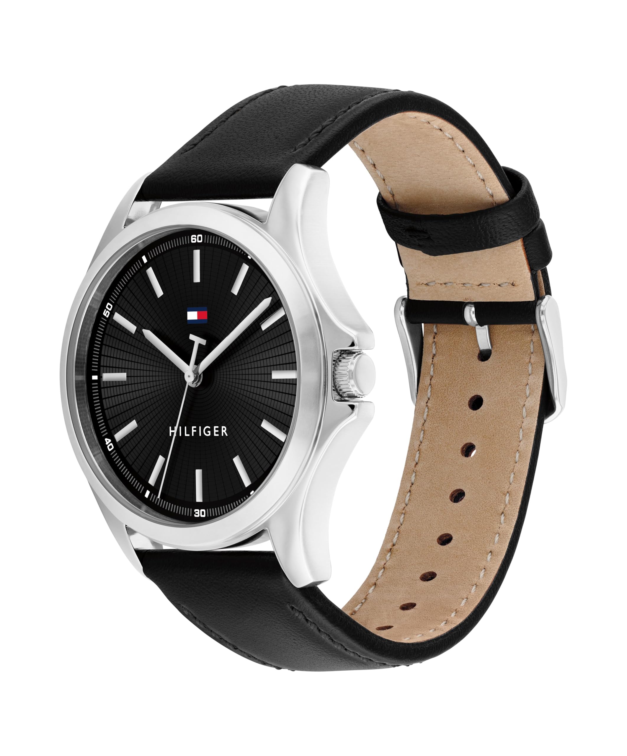 Tommy Hilfiger Uhr mit DREI-Zeiger-Quarzwerk für Herren mit Edelstahl- oder Lederarmband
