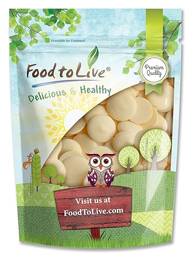 Food to Live Obleas de mantequilla de cacao cruda, 8 onzas, puras, prensadas en frío, sin filtrar, sin refinar, sin desodorizar, kosher, keto,