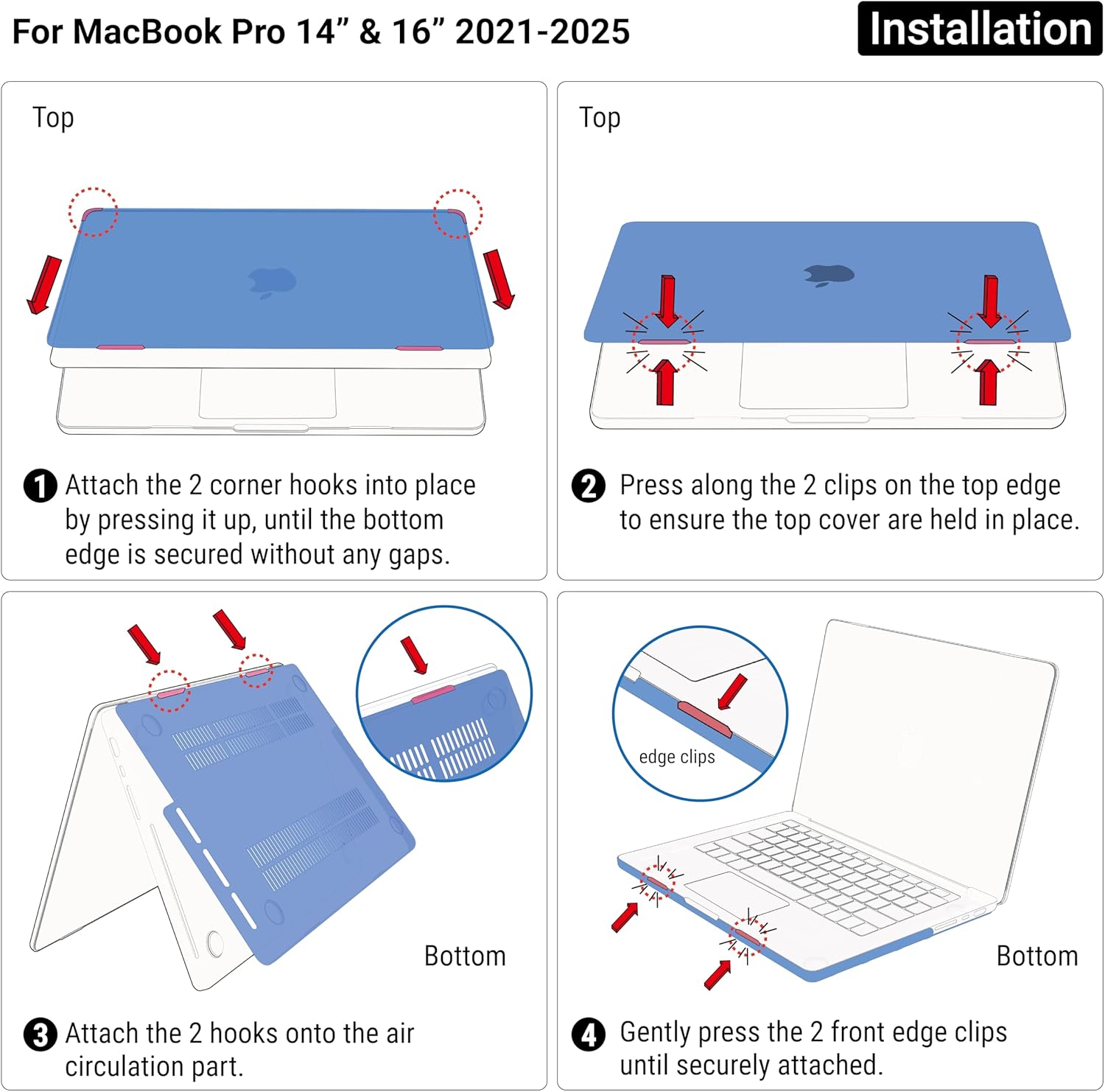 IBENZER Compatible with MacBook Pro 16 Inch Case 2026 2025 2024 2023 2022 M4 M3 M2 M1 A3403 A3186 A2991 A2780 A2485 Pro Max for Mac Pro 16,HardshellCase&KeyboardCover,Crystal Clear, T16X-CYCL+1 - Image 6