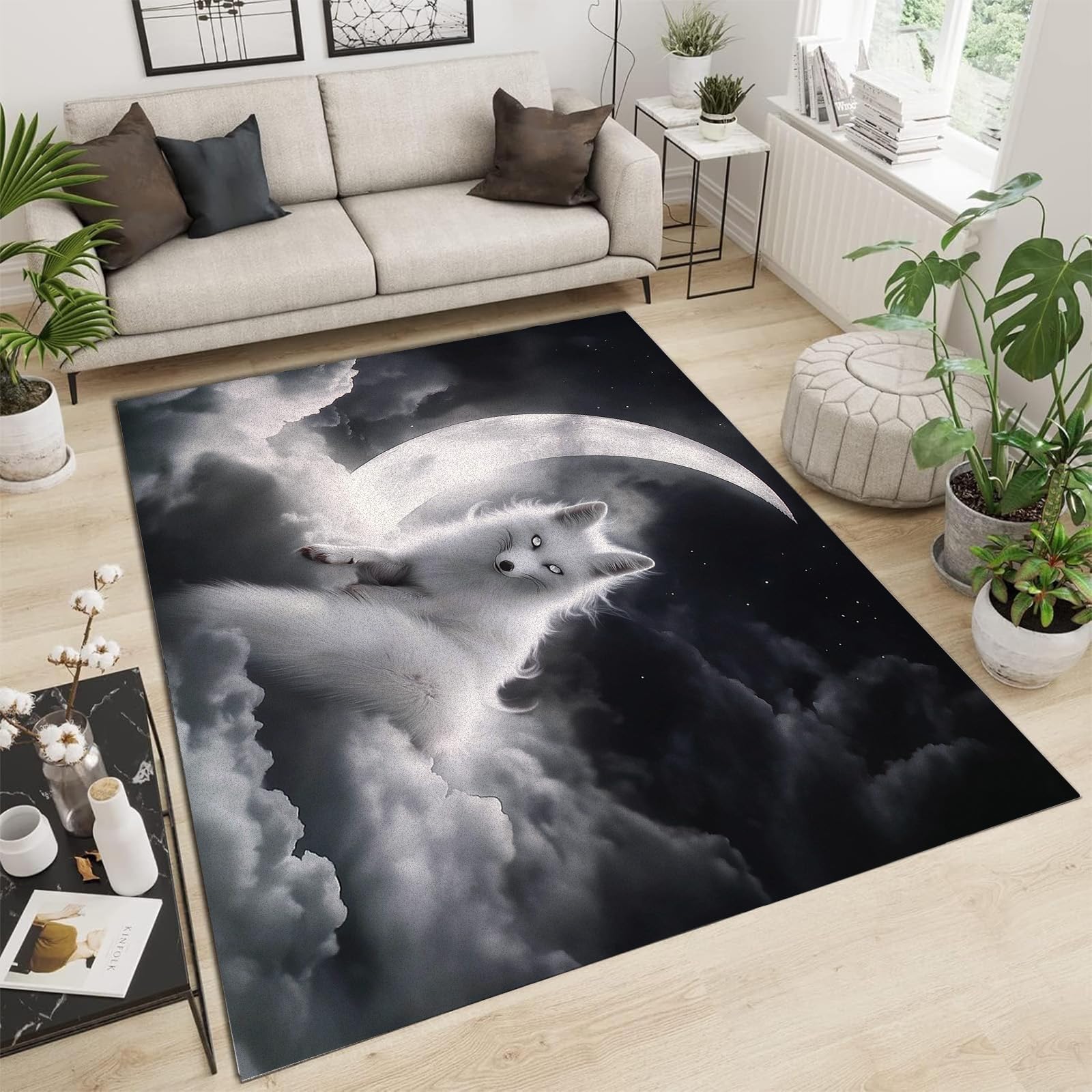 Tapis de sol moderne abstrait à poils courts design haut de gamme