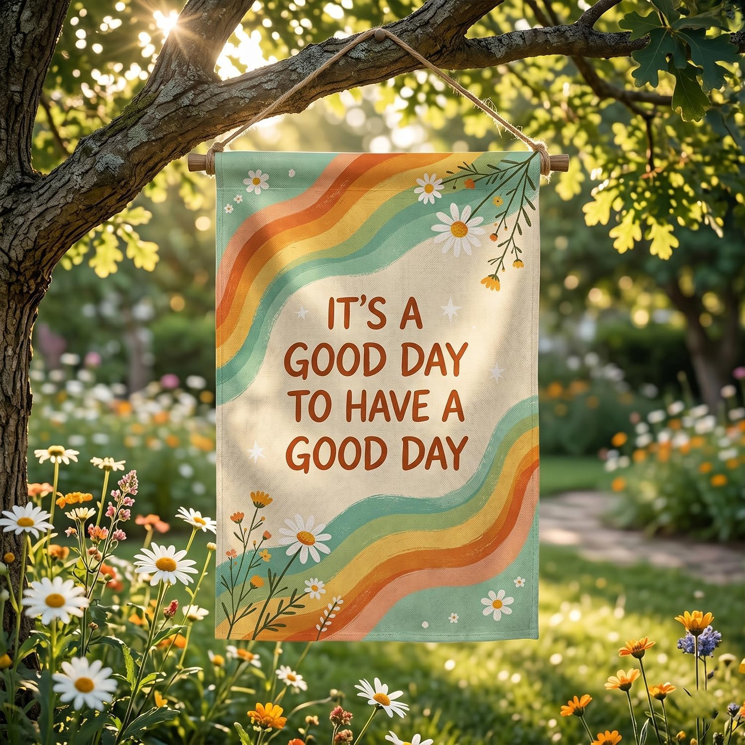 Fun Garden Flag 12x18 Inch Double Sided, Welcome Small Linen Yard Flags, Indoor Outdoor Banner Decoration for Home Front Porch Patio Farmhouse image 2